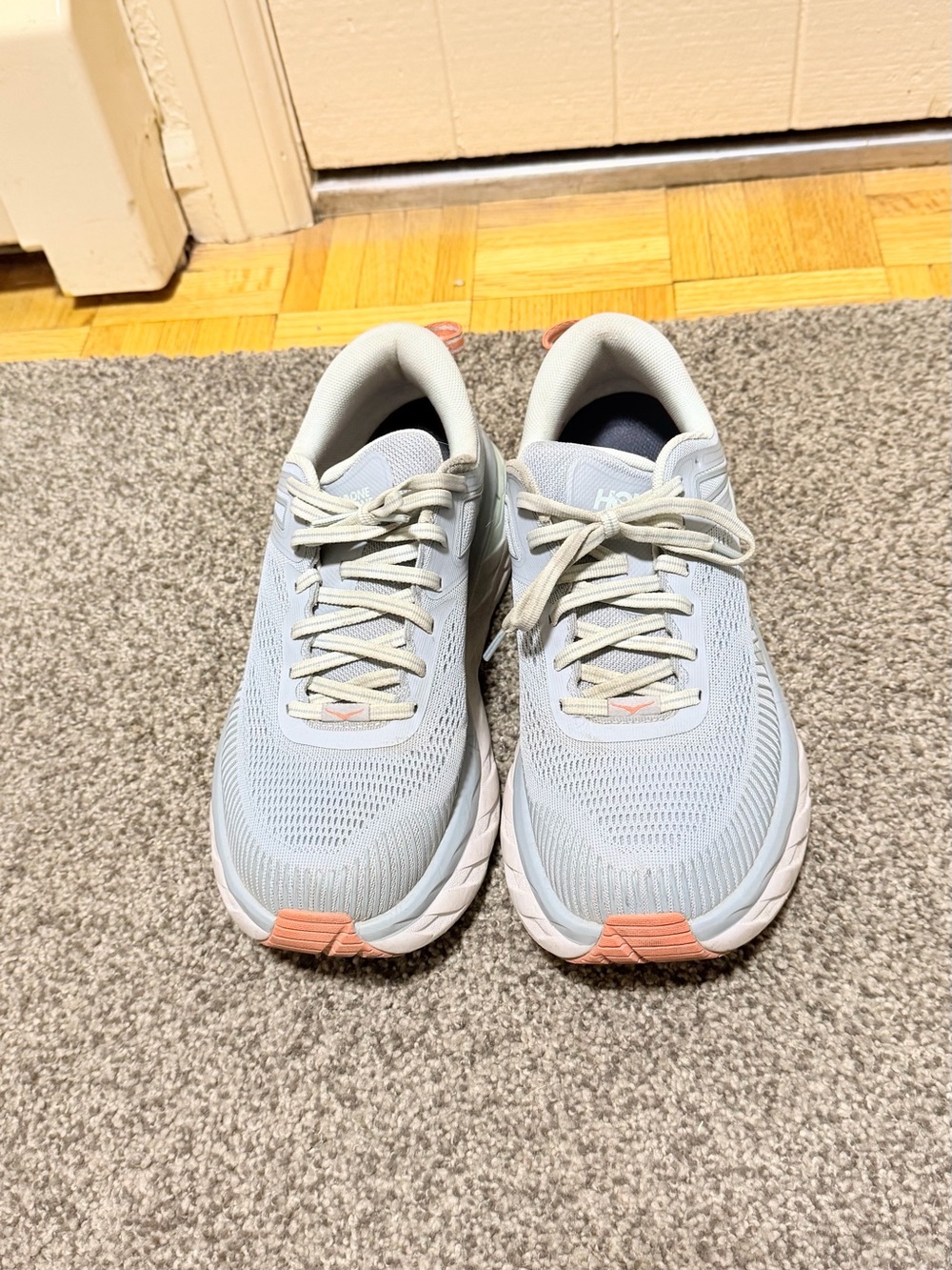 HOKA Bondi 7 Women’s 8.5 Wide D Blue Running Walking Shoes + Box